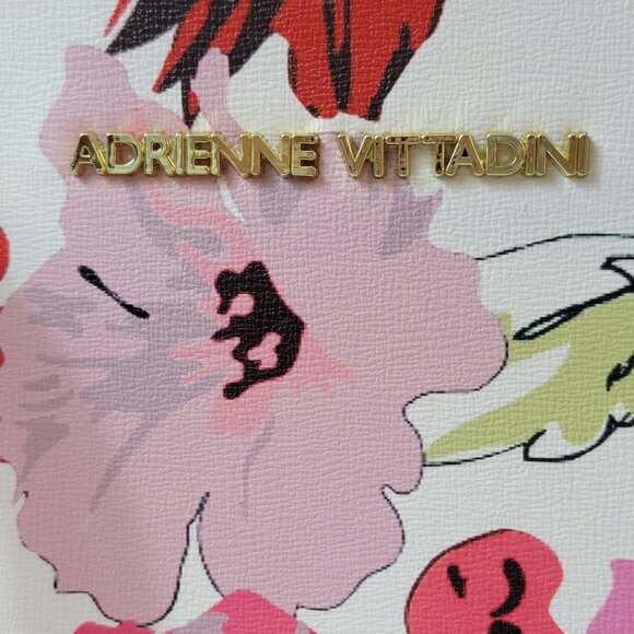 NWT Adrienne Vittadini Watercolor Floral Medium Tote | White Floral Bag - Picture 6 of 12